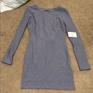 Elegant Lavender Long Sleeve Dress